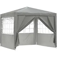 vidaXL Party-Zelt Hellgrau 250 x 250 x 240 cm PE und Stahl