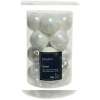 Hobby Hall 16 Weihnachtskugeln 35mm Glas Christbaumkugeln Weihnachtsbaumkugeln irisierend