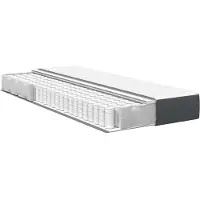 vidaXL Bettmatratze mit Matratze Grau 90 x 200 cm Stoff