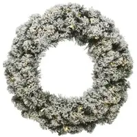 MARELIDA LED Tannenkranz Türkranz Advent beschneit beleuchtet 35cm Timer Batterie grün