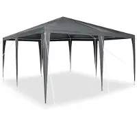 vidaXL Party-Zelt Weiß 400 x 400 x 266 cm Polyethylen und Stahl