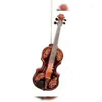 Kaemingk Christbaumschmuck Glas 20cm Geige Figur zum Aufhängen - Weihnachtsbaum Anhänger Weihnachten Weihnachtsbaumschmuck Musik Instrument Violine Braun