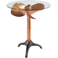 Invicta riess-ambiente Beistelltisch OCEAN 75cm kupfer schwarz Glasplatte Metall maritim rund