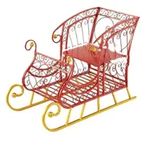 Costway Schlitten-Dekoration für Weihnachten, Weihnachtsschlitten aus Metall, Weihnachtsdekoration, Metallschlitten Schlittenkorb