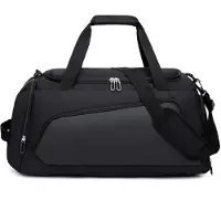 Unyqoos Sporttasche 35 L – 57×26×30 cm, Schwarz, Polyester/Oxford, Schuhfach & wasserdichtes Nassfach, verstellbarer Tragegurt, Bodenschutznieten