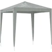 vidaXL Party-Zelt 200 x 200 x 240 cm Hellgrau PE und Stahl