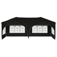 vidaXL Pop-up Partyzelt 575 x 288 x 245 cm Schwarz Oxford-Stoff