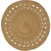 vidaXL Teppich Natur Ø 120 cm Jute
