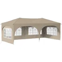vidaXL Pop-up Partyzelt 575 x 288 x 245 cm Creme Oxford-Stoff