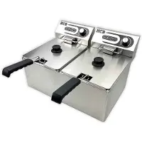 HCB Doppel-Fritteuse - 2 x 9 Liter - 2 x 230V - Edelstahl