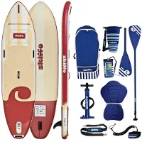 Aqua Skiffo Rivage Lava 11.0 SUP Board aufblasbar 2in1 Paddle Kajak Set 335x86x15cm