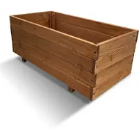 IvoQ Pflanzkasten aus Holz – 80 x 40 x 32 cm – FSC-Holz – Für Gemüse, Blumen & Kräuter – Mit Drainage und Vliesbeutel – Für Garten & Balkon