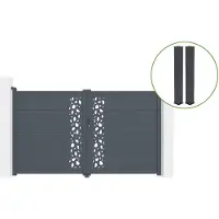 Casanoov Aluminium Schwingtor Sunny 300x180cm Grau & 2 Pfosten 20x20cm H.190cm