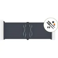 Casanoov Schwenktor Life 350x120cm Aus Aluminium Grau & Tanker B700 Motorisierung