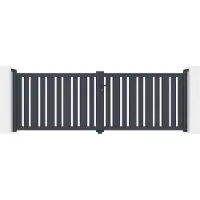 Casanoov Doppelflügeltor Aus Aluminium Veymont 350x120cm Grau