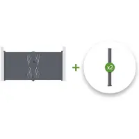 Casanoov Flügeltor Veleta 350x180cm & 2 Pfosten H.190cm Aluminium Grau