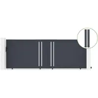 Casanoov Schiebetor Giona 400x140cm Aluminium & 2 Eifel Pfosten 15x15cm H.166cm Grau