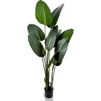 IvoQ Strelitzia Kunstpflanze 160 cm - Große Paradiesvogelblume im Topf - Lebensecht & Pflegefrei - Für Innen