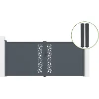 Casanoov Flügeltor Sunny 400x180cm Graues Aluminium & 2 Pfosten 20x20cm H.190cm