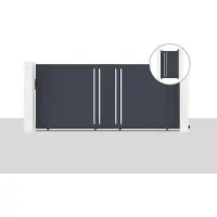 Casanoov Schiebetor Giona 350x160cm Aluminium & Tor 100x160cm Grau