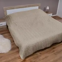 Bestlivings Tagesdecke ( Beige ) 220x240 cm mit wattierter Zwischenlage, Bettüberwurf - Überwurfdecke, Sommerdecke gesteppt - Steppdecke, Wendedecke