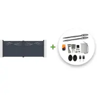 Casanoov Flügeltor Elektrisch Halti 400x160cm Aluminium Grau & Drehtorantrieb Tanker B250