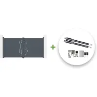 Casanoov Flügeltor Elektrisch Life 350x180cm Aluminium Grau & Drehtorantrieb Ranger B150