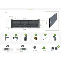 Casanoov Schiebetor Vogel 500x140cm Aluminium & 2 Graue Pfosten & Tanker C600 Motor
