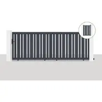 Casanoov Schiebetor Veymont 400x140cm Aluminium & Tor 100x140cm Grau