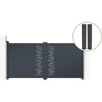 Casanoov Flügeltor Arlberg 300x140cm Aluminium & 2 Eifel Pfosten 20x20cm H.166cm Grau