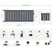 Casanoov Elektrisches Schiebetor Veymont 400x160cm Aluminium Grau & Ranger C300 Motorisierung