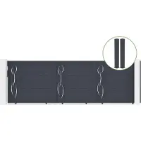 Casanoov Schiebetor Life 500x160cm Aluminium & 2 Eifel Pfosten 20x20cm H.190cm Grau