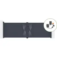 Casanoov Flügeltor Veleta 400x120cm Aluminium & Bunker B500 Motorisierung