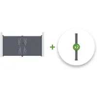 Casanoov Flügeltor Veleta 300x180cm & 2 Pfosten H.190cm Aluminium Grau