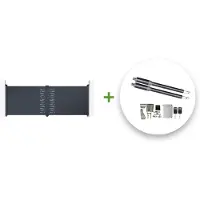 Casanoov Flügeltor Elektrisch Arlberg 400x140cm Aluminium Grau & Drehtorantrieb Ranger B150