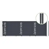 Casanoov Schiebetor Sunny 500x160cm Aluminium & 2 Eifel Pfosten 20x20cm H.190cm Grau