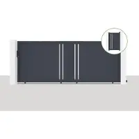 Casanoov Schiebetor 400x160cm Aluminium & Tor 100x160cm Grau