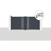 Casanoov Elektrisches Flügeltor Giona 300x140cm Aluminium Grau & Tanker B250 Motorisierung