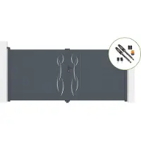 Casanoov Flügeltor Elektrisch Life 400x180cm Aluminium Grau & Drehtorantrieb Tanker B700