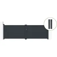 Casanoov Flügeltor Eiger 350x115cm Graues Aluminium & 2 Pfosten 20x20 H.166cm