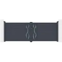 Casanoov Flügeltor Life 350x120cm Graues Aluminium