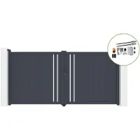 Casanoov Schwingtor Giona 350x180cm Aluminium Grau & Tanker B250 Motorisierung