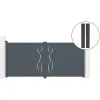 Casanoov Flügeltor Life 350x160cm Aluminium & 2 Eifel Pfosten 20x20cm H.190cm Grau