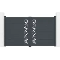 Casanoov Doppelflügeltor Aus Aluminium Sunny 300x180cm Grau
