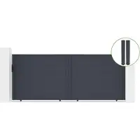 Casanoov Schiebetor Eiger 400x160cm Graues Aluminium & 2 Pfosten 20x20cm H.190cm