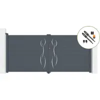 Casanoov Flügeltor Elektrisch Life 350x160cm Aluminium Grau & Drehtorantrieb Tanker B700