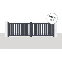 Casanoov Elektrisches Flügeltor Veymont 400x120cm Aluminium Grau & Motorisierung Ranger B150