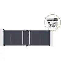 Casanoov Elektrisches Flügeltor 3,5x1,2m GIONA + Motorisierung HICKER B200