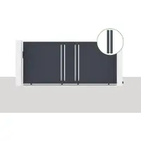 Casanoov Schiebetor Giona 350x160cm Aluminium & 2 Eifel Pfosten H.190cm Grau