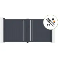 Casanoov Schwingtor Giona 350x180cm Aluminium Grau & Tanker B700 Motorisierung
